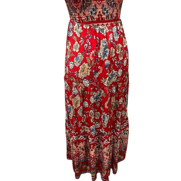 De' Sepreso Bohemian Off The Shoulder Floral Boho Vacation Dress Red Small NWT - Picture 13 of 15